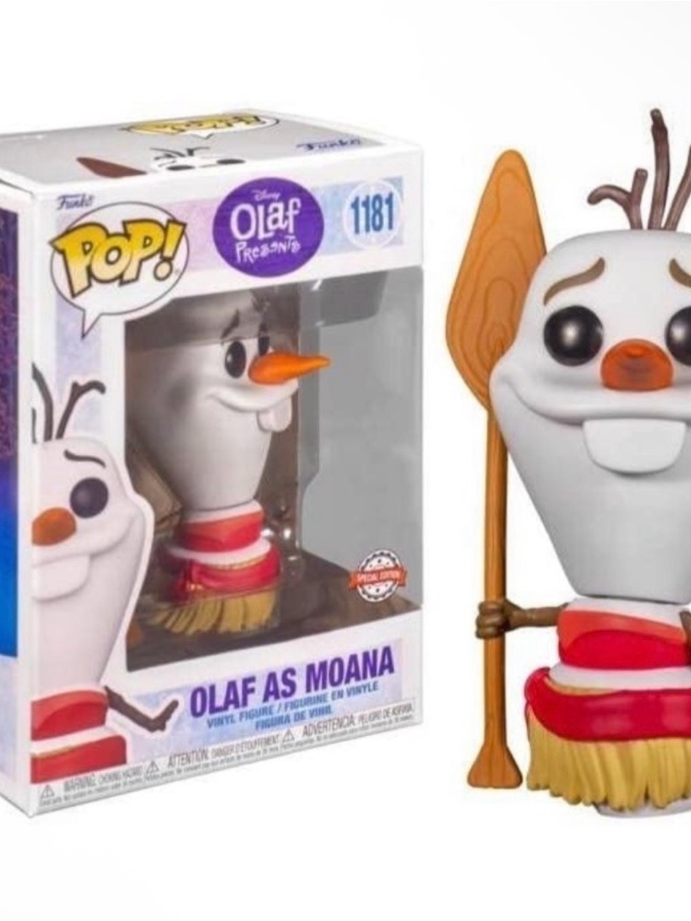Funko Pop! Olaf as Moana Vinyl Figure - White, Orange, Red & Brown